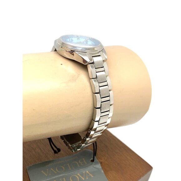Bulova Women's Watch 96P250 Sutton Quartz Blue Dial Diamond Silver Steel 28mm - Picture 11 of 13